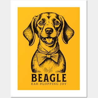 Beagle Ear Flopping Joy - Vintage Style Dog Art Posters and Art